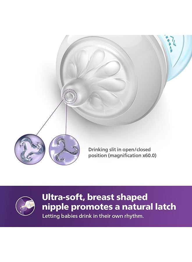 Philips Avent Blue Natural Baby Feeding Bottle | No.1 Brand Recommended by Moms Worldwide | Ideal for 1 months+| Natural Response Technology Mimics Breastfeeding | Uniquely Designed Nipple releases milk only when baby drinks | Pack of 1 | Blue | SCY903/21 - Image 3