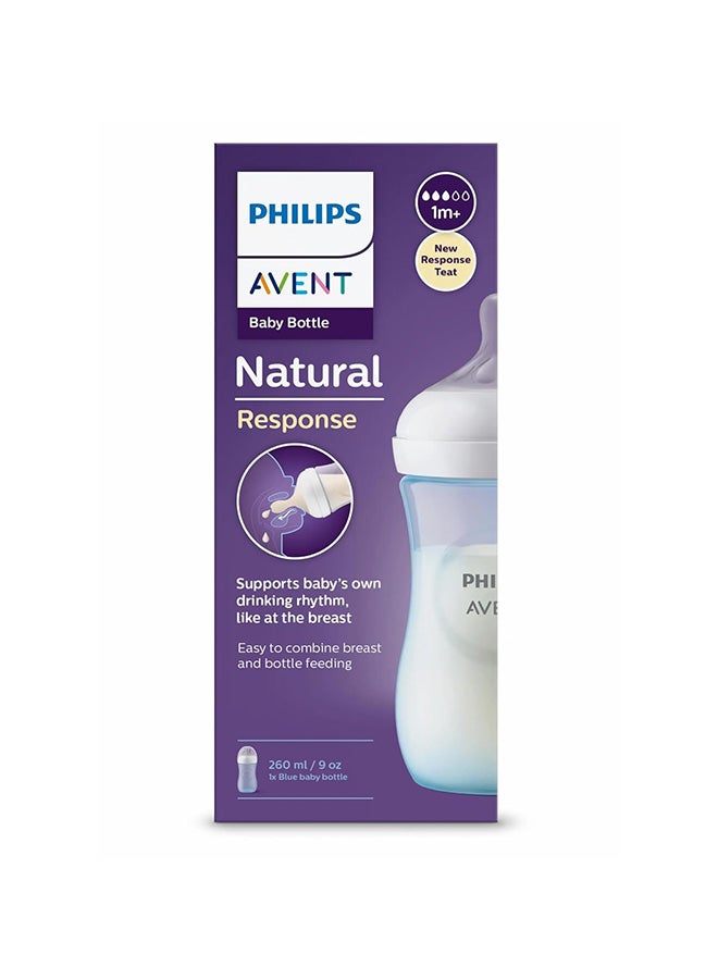 Philips Avent Blue Natural Baby Feeding Bottle | No.1 Brand Recommended by Moms Worldwide | Ideal for 1 months+| Natural Response Technology Mimics Breastfeeding | Uniquely Designed Nipple releases milk only when baby drinks | Pack of 1 | Blue | SCY903/21 - Image 2