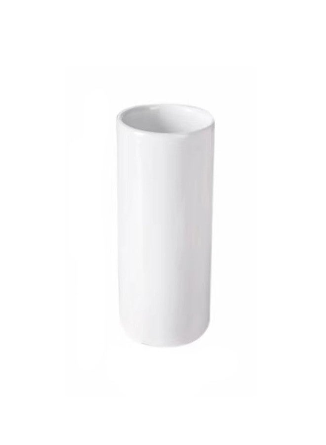RabyLeo Simple mouthwash Ceramic Cup Toothbrush Mouth Cylinder wash Couple Water Cup Cylindrical Cup Hotel Home Large Capacity 300ml Cup. (White) - Image 1