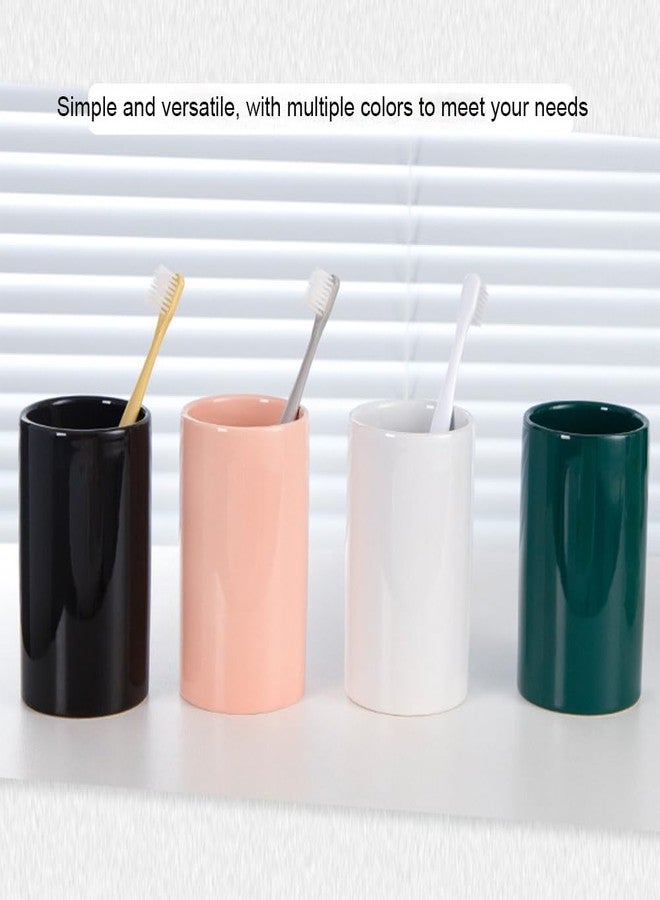 RabyLeo Simple mouthwash Ceramic Cup Toothbrush Mouth Cylinder wash Couple Water Cup Cylindrical Cup Hotel Home Large Capacity 300ml Cup. (White) - Image 5