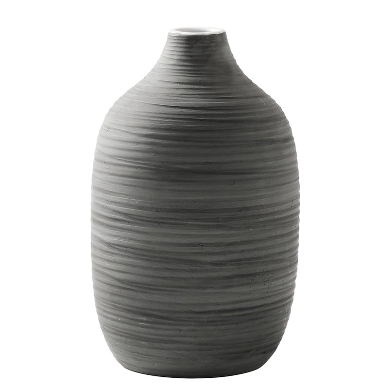 ALMA 9 in Contemporary Vase for Room Decor Aesthetic|Decorative Black Gray Vase for Pampas Grass|Boho Vase for Coffee Table Centerpiece Nightstand Bookshelf Minimalist Living Room Bathroom Decor - Image 1