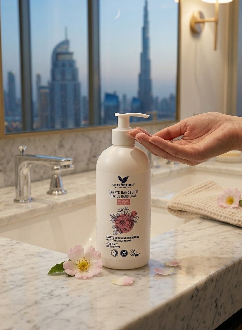 cosnature Soft Liquid Hand Soap Wild Rose – Gentle Cleansing & Skin Softening – 300 ML – Made in Germany - Image 3