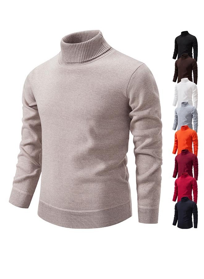 Generic - Men Winter Thick Knot Solid Color Long Sleeve Sweater - Image 1