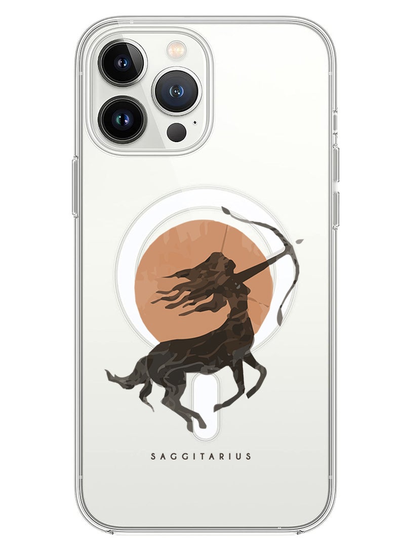 Theodor Magnetic Case for iPhone 13 Pro Max 6.7-inch Compatible with MagSafe Wireless Charging, Shockproof Phone Bumper Cover Sagittarius - Image 1