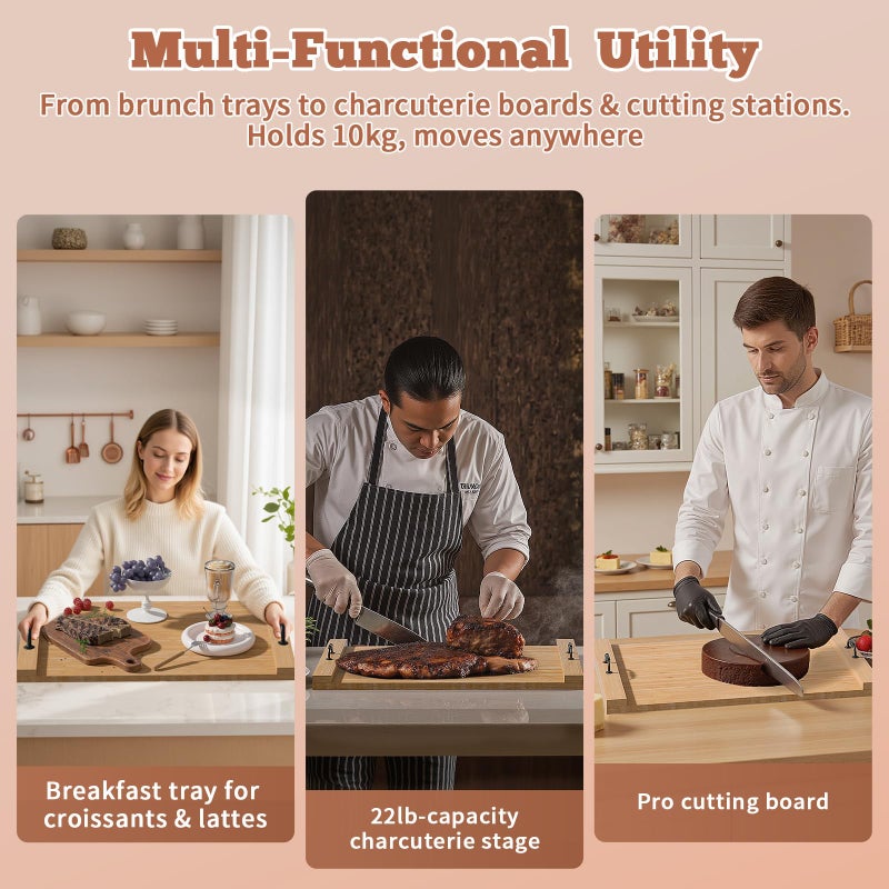 TIRYIUOU Gas Stove Top Cover: Bamboo 30 * 22 Inches Electric Stovetop Covers, Noodle Board with Handles, Wood RV Cutting Board for Kitchen Counter - Image 3
