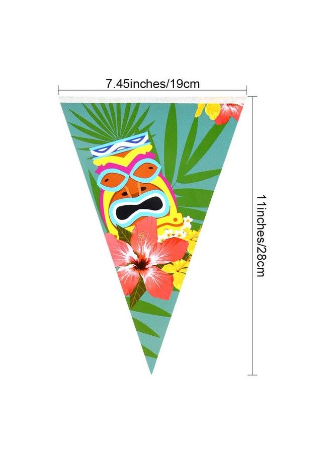 FEPITO 4 Pack Hawaiian Bunting Banner Luau Party Tropical Party Bunting Totally 12 Meters - Image 4
