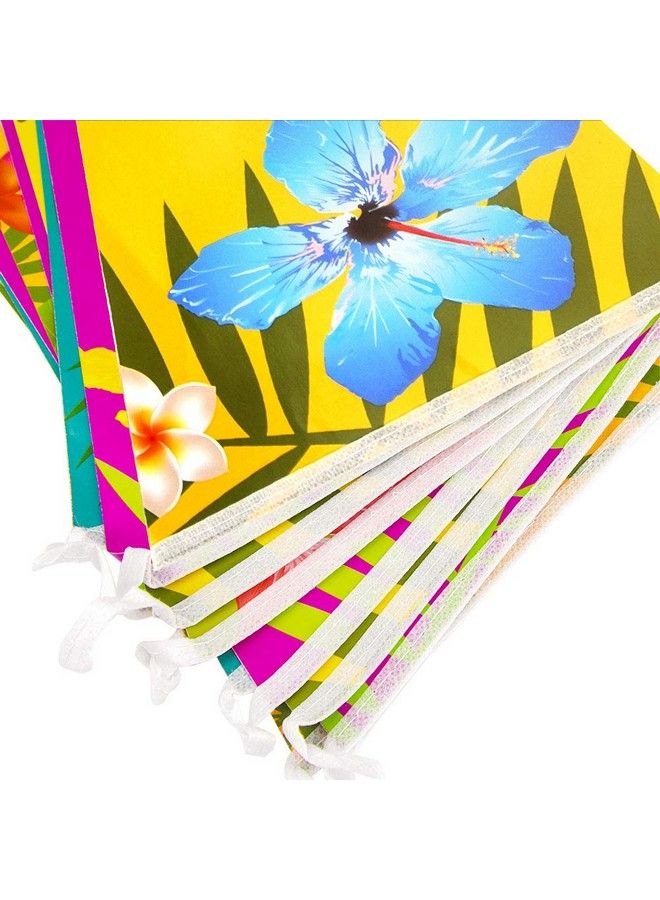 FEPITO 4 Pack Hawaiian Bunting Banner Luau Party Tropical Party Bunting Totally 12 Meters - Image 3