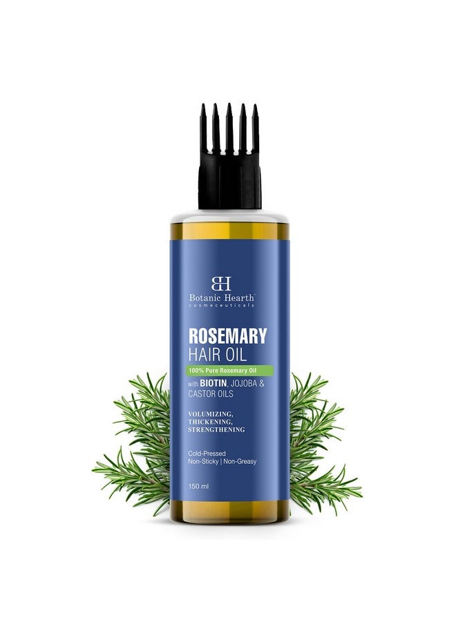 Botanic Hearth Botanic Hearth 100% Pure Rosemary Oil for Hair Growth | Controls Hair Fall, Promotes New Hair Growth | Hair Strengthening Treatment for Healthy Nourished Hair | 150 ml  - Image 1