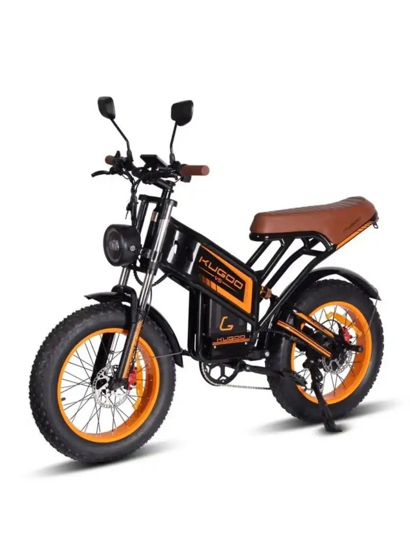 كي يو جي أو أو دراجة كهربائية V5 Fat Tire 20Ah 1000W 55km طويلة المدى - Image 3