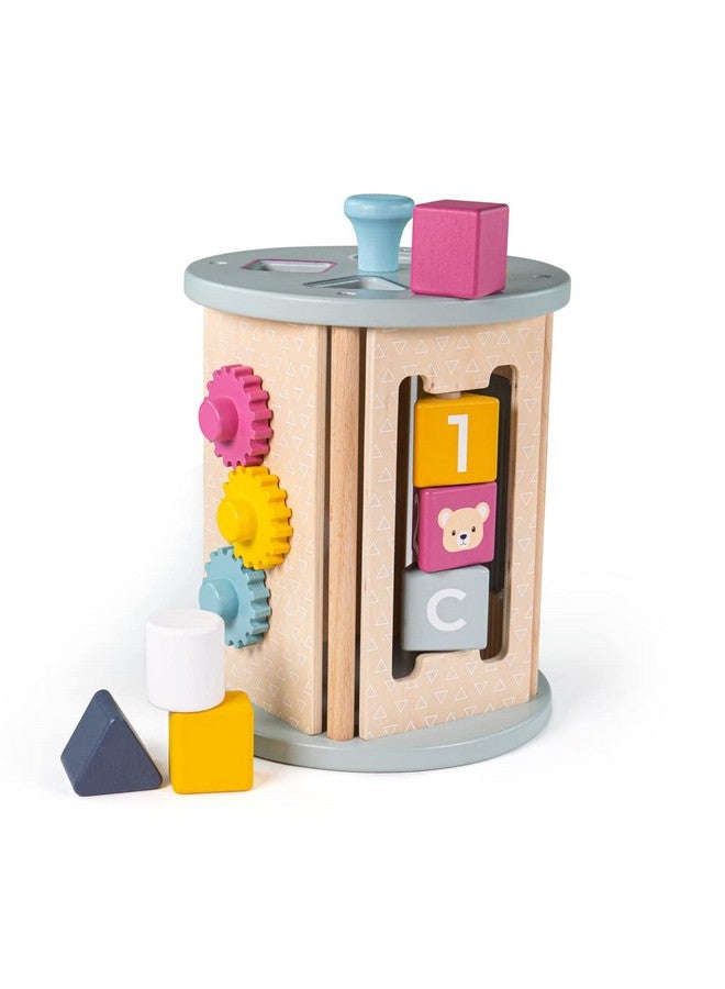 Bigjigs Toys Fsc Certified Rolling Activity Centre Wooden Toys Baby Activity Centres Wooden Shape Sorter Toddler Toys Baby Toys Baby Wooden Toys Wooden Activity Cube For 1 Year Olds - Image 1