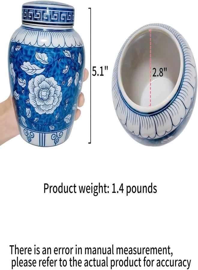 WF Ginger Jar Blue and White Porcelain Kitchen Ceramic Storage Jars with lids Container Compatible with Seasoning Coffee Spice 850 ML - Image 2