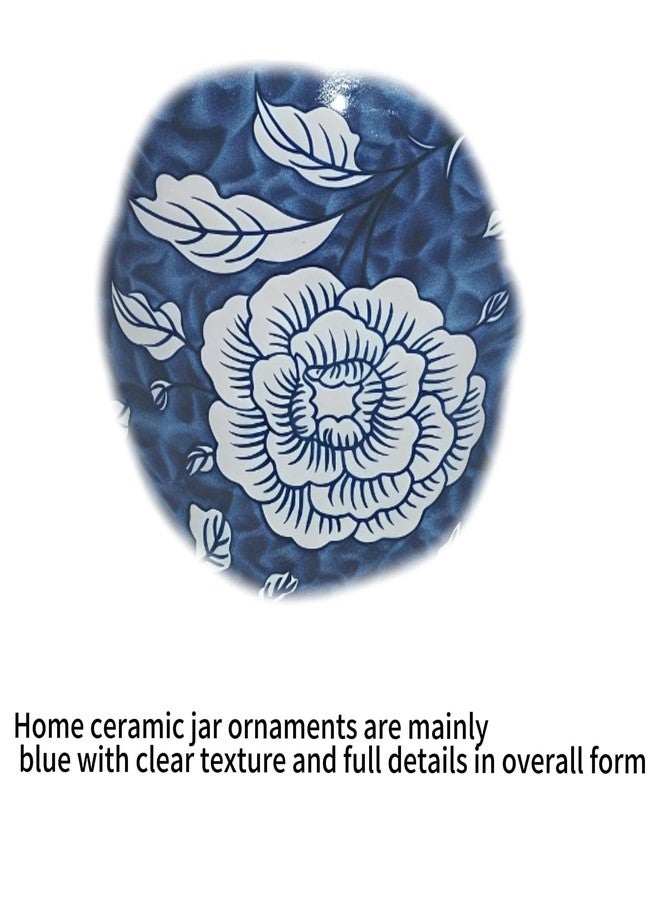 WF Ginger Jar Blue and White Porcelain Kitchen Ceramic Storage Jars with lids Container Compatible with Seasoning Coffee Spice 850 ML - Image 5