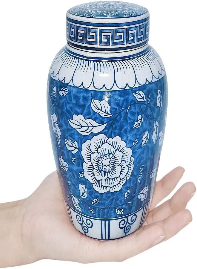 WF Ginger Jar Blue and White Porcelain Kitchen Ceramic Storage Jars with lids Container Compatible with Seasoning Coffee Spice 850 ML - Image 1