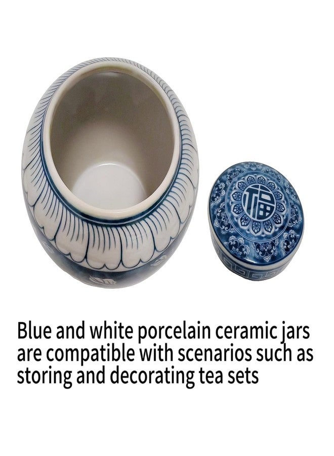 WF Ginger Jar Blue and White Porcelain Kitchen Ceramic Storage Jars with lids Container Compatible with Seasoning Coffee Spice 850 ML - Image 4