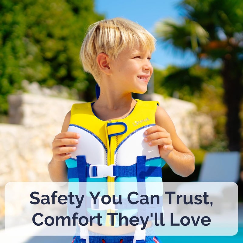 Limmys Premium Kids Swim Vest – Toddler Swim Jacket and Buoyancy Swimming Aid – Modern Design Swimming Vest for Boys and Girls – Innovative Safety-First Features - Image 2