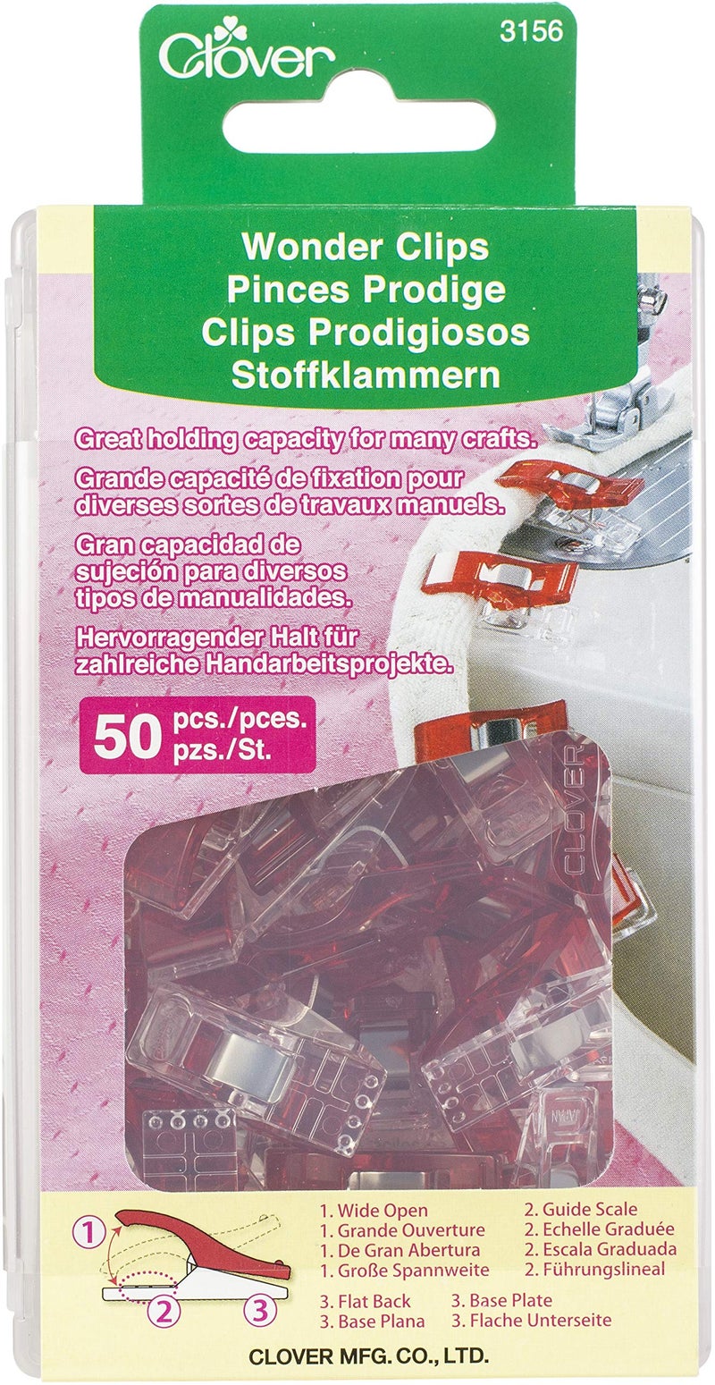 Clover Wonder Clips Pkg of 50, Red - Image 1