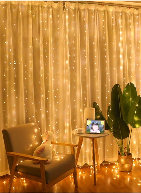 Dimmable And Connectable Window Curtain Light Warm White 3*3meter