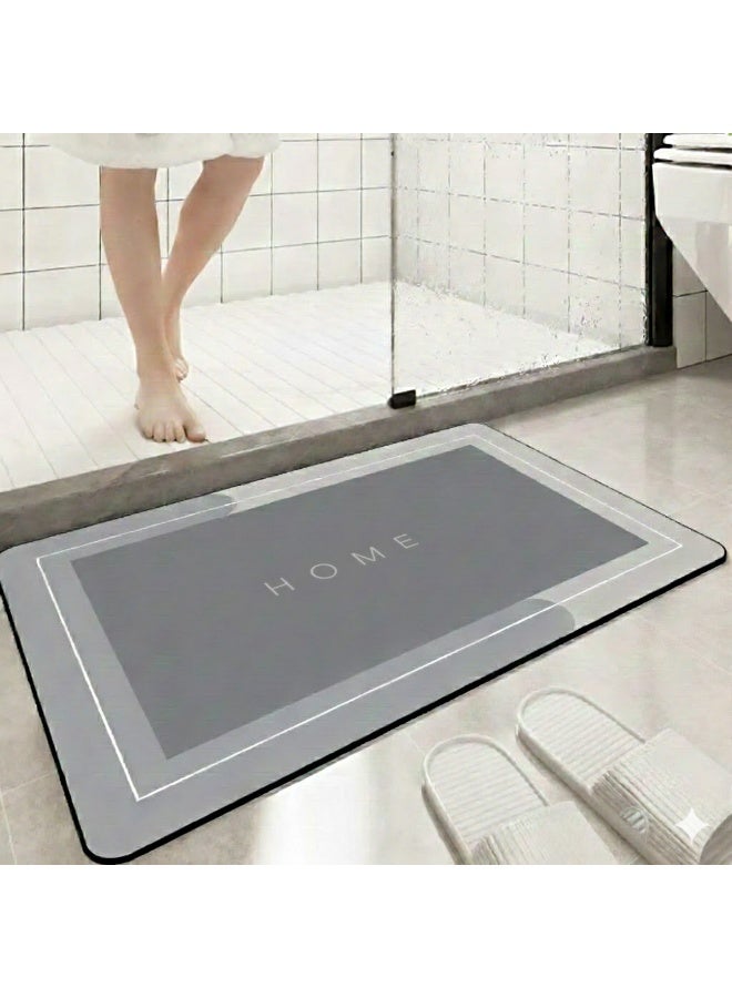 سجادة المنزل , سجادة للحمام والمنزل فوم سريع الجفاف، سجادة باب مقاومة للماء للمنزل والمطبخ و الحمام بيضاوية التصميم (شكل عشؤائي) - Image 1