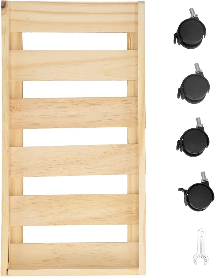 Wooden CPU Stand With 4 Rollers Mobile Computer Host Bracket Hollow Heat Dissipation For Home Use - Image 2