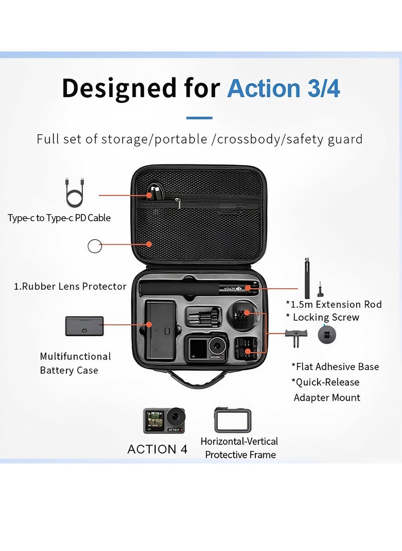 Skycare Skycare Action 5 Pro Carrying Case for DJI Osmo Action 5 Pro/Action 4 - Hard Shell, Shockproof & Travel-Friendly Bag with Accessories Storage  - Image 3