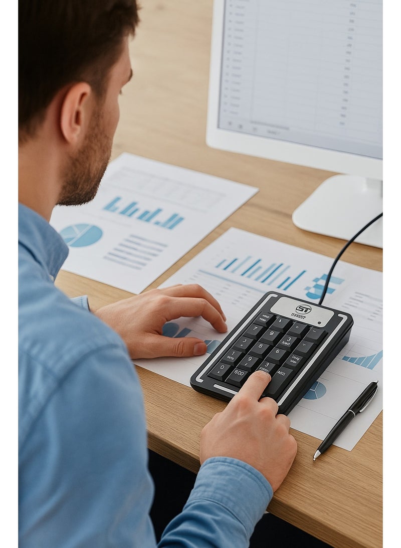 سكاي تيك لوحة أرقام خارجية SKYTECH KJ-07 – تصميم فائق النحافة – توصيل USB سريع – متوافقة مع الكمبيوتر واللاب توب - Image 4