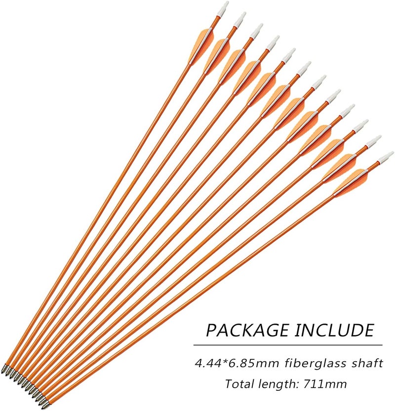PANDARUS Youth Safetyglass Arrows 28" Fiberglass Archery 26" Target Practice Arrows(Pack of 12) - Image 5