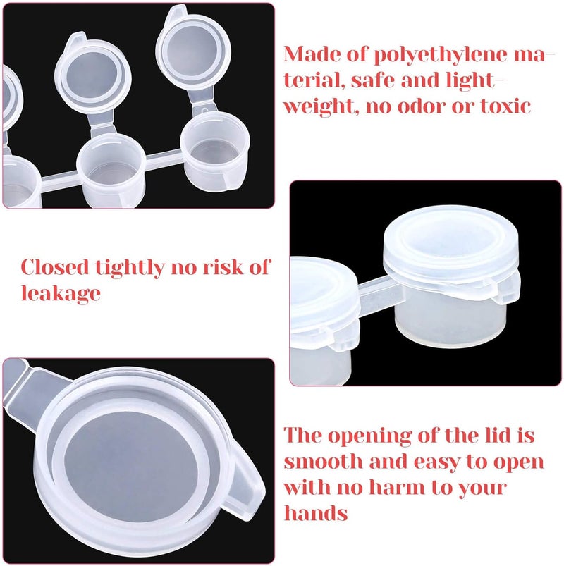 Caffox 240-Piece Empty Paint Pot, 40 Strips Acrylic Mini Paint Container Strip Storage with Lid for Classrooms, School Art & Crafts 3ml/ 0.1oz - Image 5