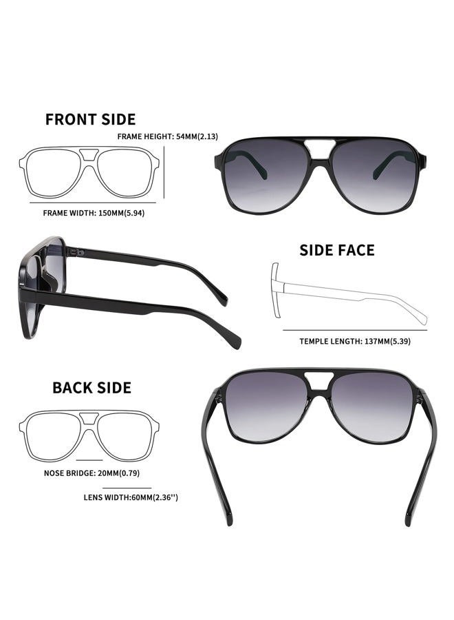 FEISEDY Retro Vintage 70s Pilot Sunglasses Women Men Classic Large Squared Frame B2751 - Image 4