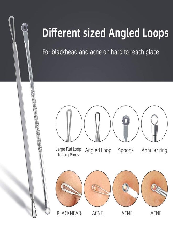 دي يو كير أداة دي يو كير لإزالة الرؤوس السوداء من الوجه، أداة إزالة الرؤوس السوداء، مجموعة أدوات إزالة البثور، أداة استخراج الرؤوس السوداء وحب الشباب والرؤوس البيضاء، أدوات استخراج من الفولاذ المقاوم للصدأ - Image 5