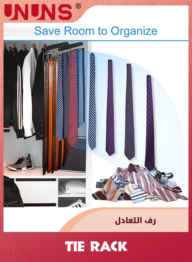 UNUNS Tie Belt Hangers,Tie Rack Hanger With 14 Foldable Metal Hooks,360° Rotatable Belt Storage Hanger Rack Space Saver For Belt,Bra,Tank Top,Tie,Scarf  - Image 5