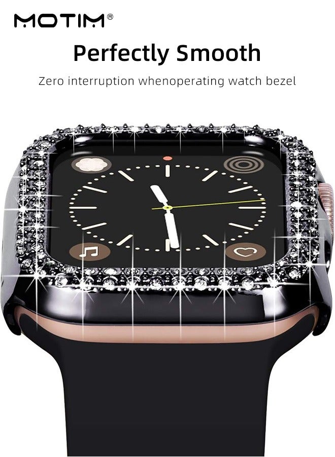 Motim Metal Apple Watch Case with Band for Apple Watch 10/9/8/7/6/5 41mm, Diamond Rhinestone Bling Bracelets with Rugged Protective Bumper Cover, Scratch-Resistant Sweat-Resistant Build  - Image 3