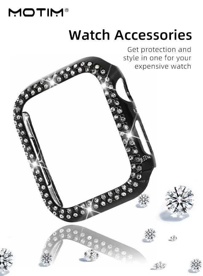 Motim Metal Apple Watch Case with Band for Apple Watch 10/9/8/7/6/5 41mm, Diamond Rhinestone Bling Bracelets with Rugged Protective Bumper Cover, Scratch-Resistant Sweat-Resistant Build  - Image 2