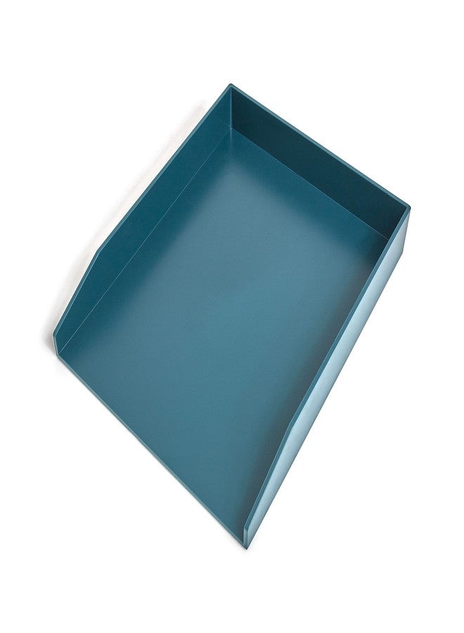 TRU RED Front‑Load Stackable Plastic Letter Tray, Teal - Desktop Paper Organizer for Office Files & Documents - Image 3