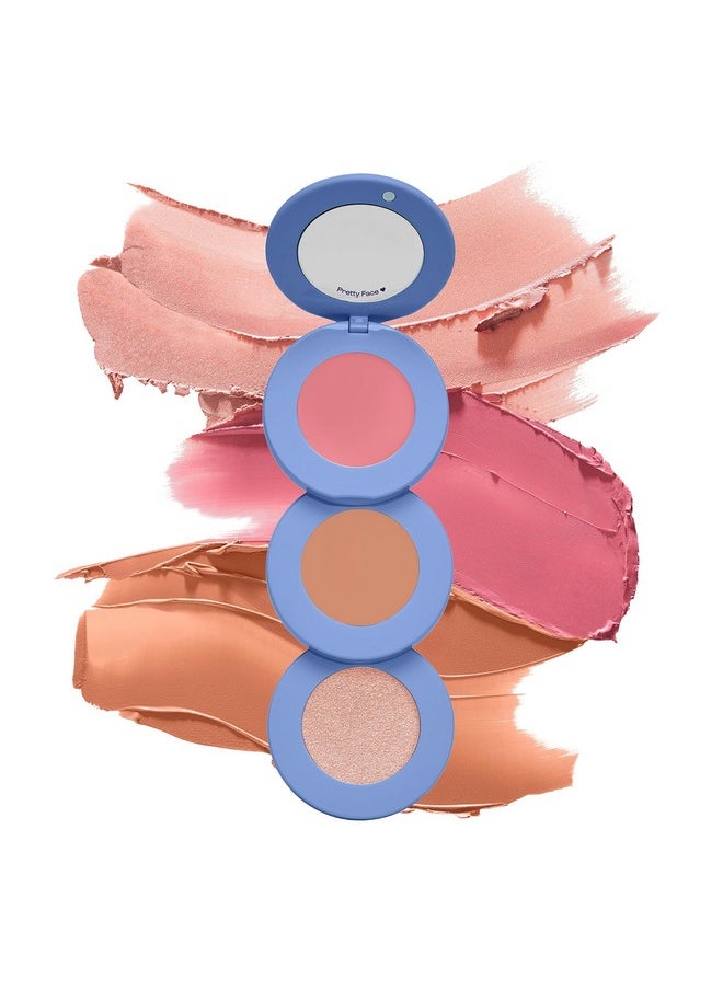 ALLEYOOP Alleyoop Stack The Odds - Multi-Use Face Palette Sassy Pants- Blush, Contour/Bronzer, Highlight and Mini Mirror - Blendable Cream to Natural Finish - Jojoba and Sunflower Oil - Cruelty-Free, and Vegan  - Image 1