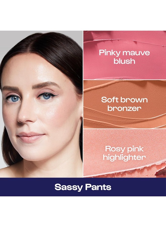 ALLEYOOP Alleyoop Stack The Odds - Multi-Use Face Palette Sassy Pants- Blush, Contour/Bronzer, Highlight and Mini Mirror - Blendable Cream to Natural Finish - Jojoba and Sunflower Oil - Cruelty-Free, and Vegan  - Image 2
