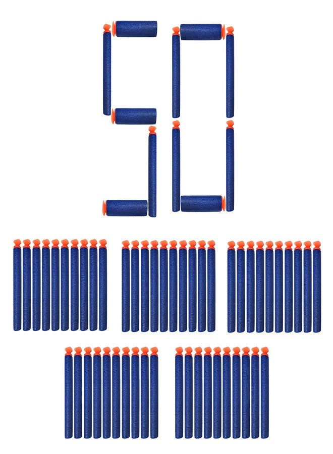 VGRASSP Soft Foam Suction Bullets Darts for Toy Guns -Sticky Safe Bullets Compatible with Nerf N-Strike, Blaze Storm - 50 Count - Color As Per Stock,Blue - Image 1