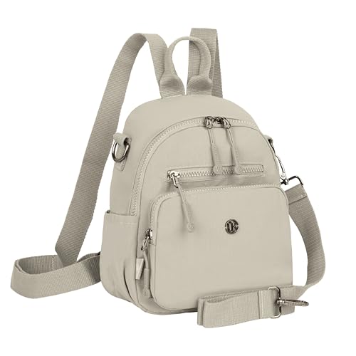 12o12 Water-Resistant Anti-Theft Women's & Girls Mini Backpack with Multiple Compartments Storage, Smooth Zippers, Fashion Casual Crossbody Sling Bag for Trips, Travel Daypack, Work, College (Beige) - Image 1