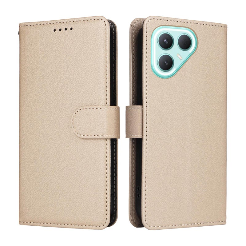 erorex For Tecno Pova 7 Pro 5G Litchi Texture RFID Blocking 3-Card Wallet Leather Phone Case(Beige) - Image 2