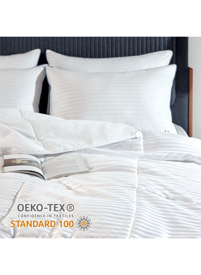 Bedsure Bedsure Duvet Insert Cooling Comforters King Size, Lightweight Duvet Insert, Quilted Bedding Hotel Down Alternative Comforter with Corner Tabs (King, White)  - Image 2