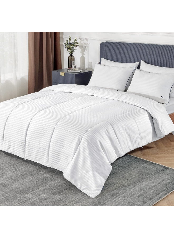 Bedsure Bedsure Duvet Insert Cooling Comforters King Size, Lightweight Duvet Insert, Quilted Bedding Hotel Down Alternative Comforter with Corner Tabs (King, White)  - Image 1