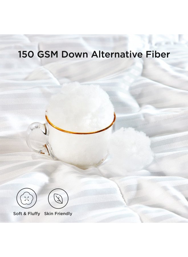 Bedsure Bedsure Duvet Insert Cooling Comforters King Size, Lightweight Duvet Insert, Quilted Bedding Hotel Down Alternative Comforter with Corner Tabs (King, White)  - Image 4