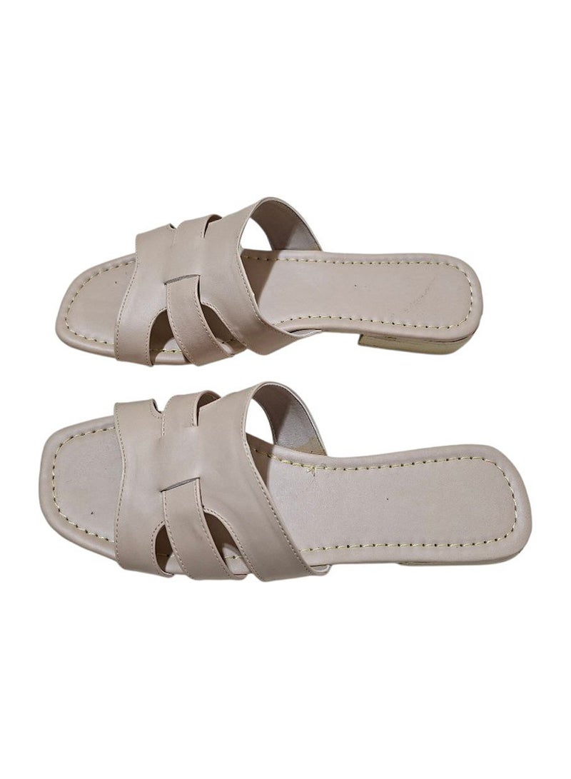 Karisma Flat Squared Toe Slippers With Strappy Upper Design - Image 2