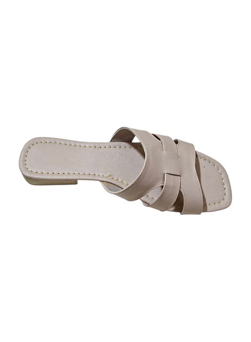 Karisma Flat Squared Toe Slippers With Strappy Upper Design - Image 3