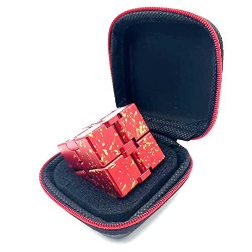 FUFUYOU Metal Fidget Toys Infinity Cube for Men Gadgets Anxiety Stress Relief Aluminum Alloy Material RED Yellow - Image 5