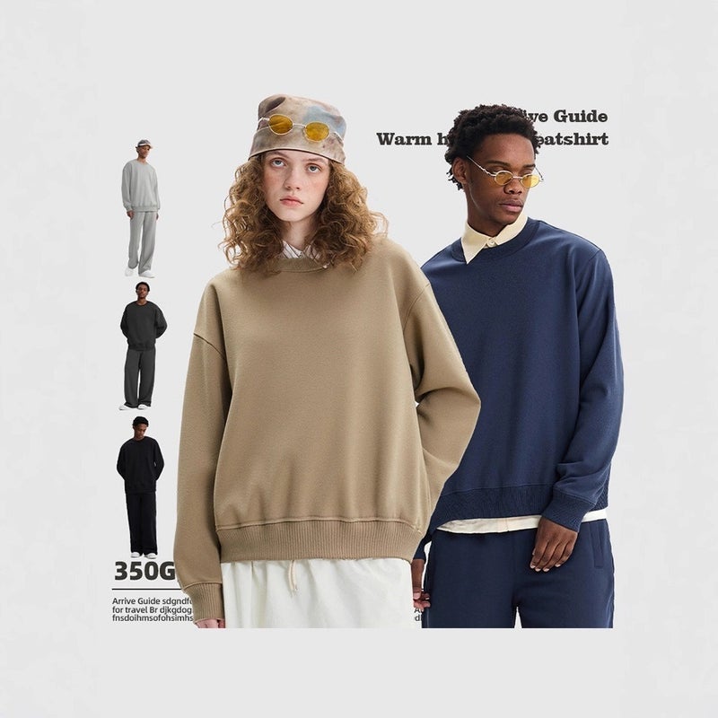 Men's Oversize Fleece Round Neck Sweatshirt - Image 4