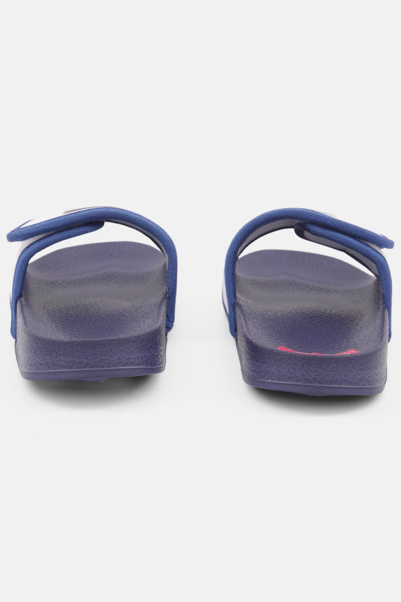 Levi's Kids Boy Brand Logo Slip On Slides, Navy  - Image 2