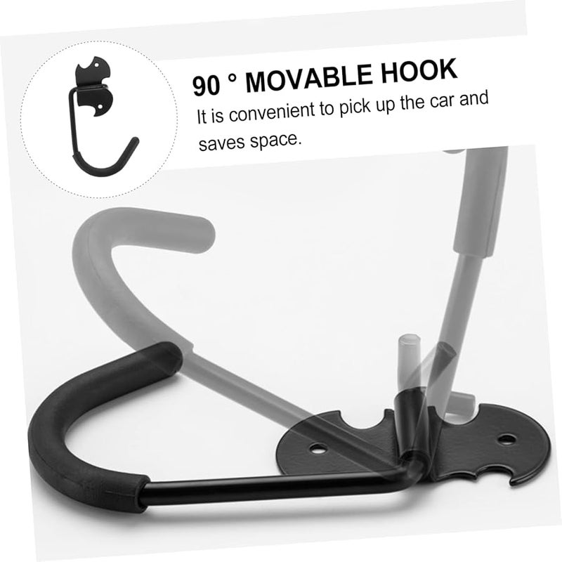 2 قطعة من خطافات الحائط الثقيلة لتعليق الدراجات لتخزين المرآب مطلية بمقاومة الخدوش - Image 5