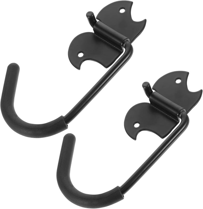 2 قطعة من خطافات الحائط الثقيلة لتعليق الدراجات لتخزين المرآب مطلية بمقاومة الخدوش - Image 1