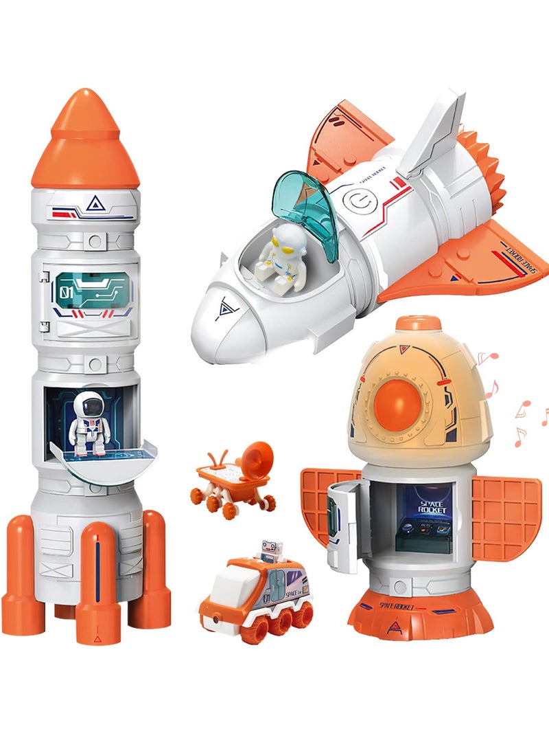 null - 5-in-1 Space Shuttle Rocket Toy for Kids with Lights and Sounds, Educational Adventure for Boys Ages 3-8 - Image 1