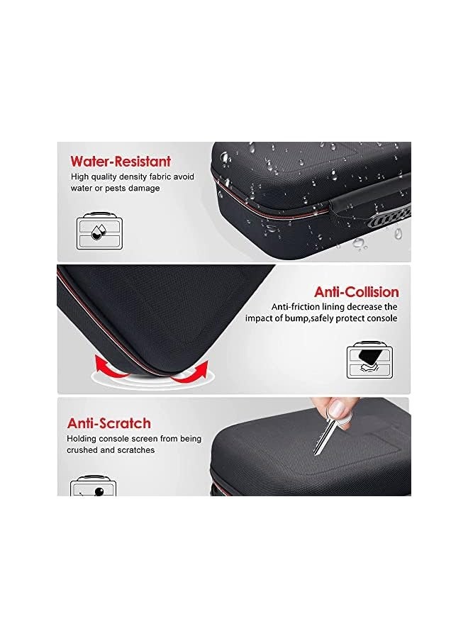 PROMASS Carrying Storage Case for Nintendo Switch/For Switch OLED Model,Portable Travel All Protective Hard Messenger Bag Soft Lining 18Games for Switch Console Pro Controller Accessories Black - Image 4